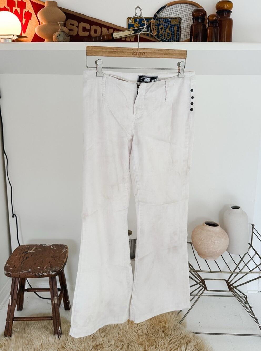 Vintage y2k R4R Jeans Low Rise White Denim Jeans Size 9